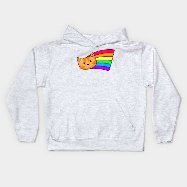 Rainbow cat Kids Hoodie by Doodlecats 